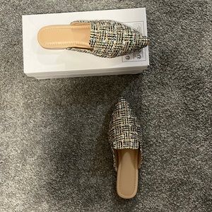 TWEED FLAT MULES